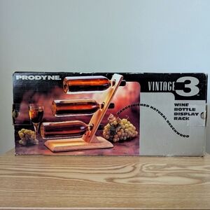 PRODYNE Vintage 3 Hole Wine Bottle Display Rack in‎ Beechwood